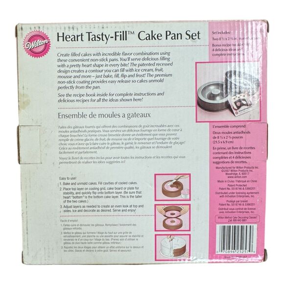 Wilton Heart Tasty-Fill Cake Pan W/ Instructions Bakeware Kitchen Vintage In Box - Picture 2 of 10